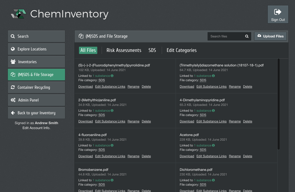 chemical safety information inventory