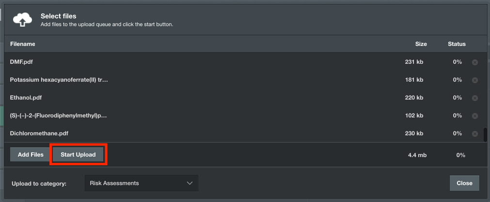 upload sds file chemical inventory