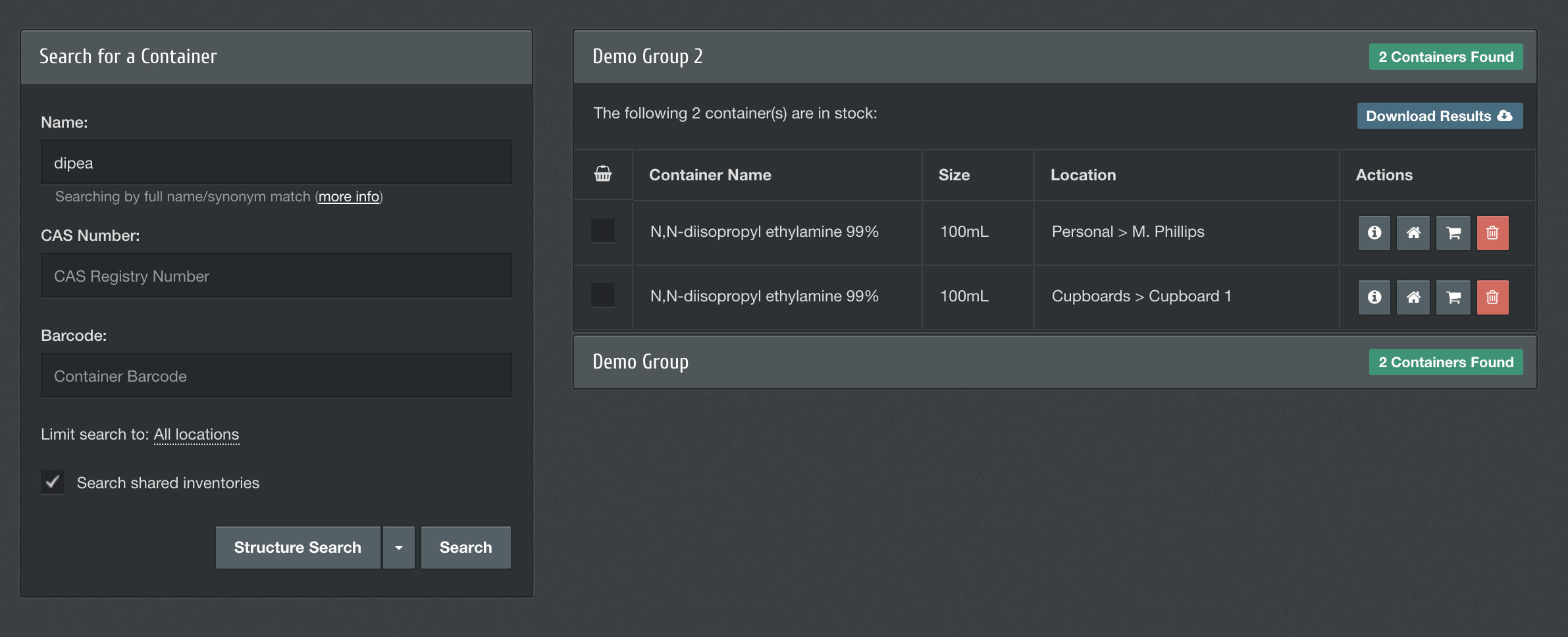 search chemical inventory