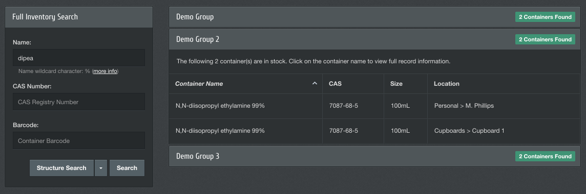 site chemical inventory search