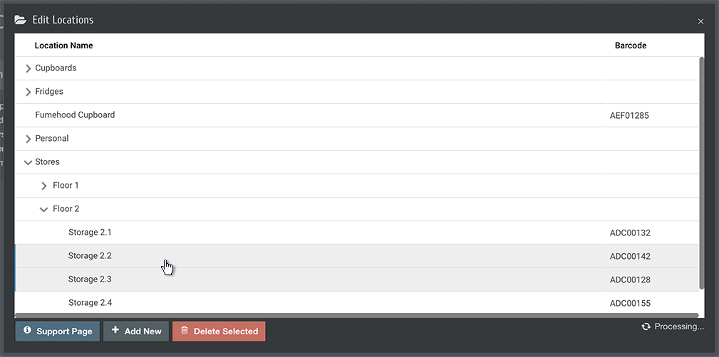 inventory management location editor